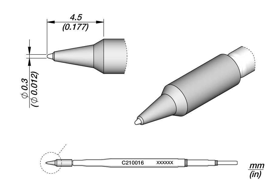 C210016 - Conical Cartridge Ø 0.3